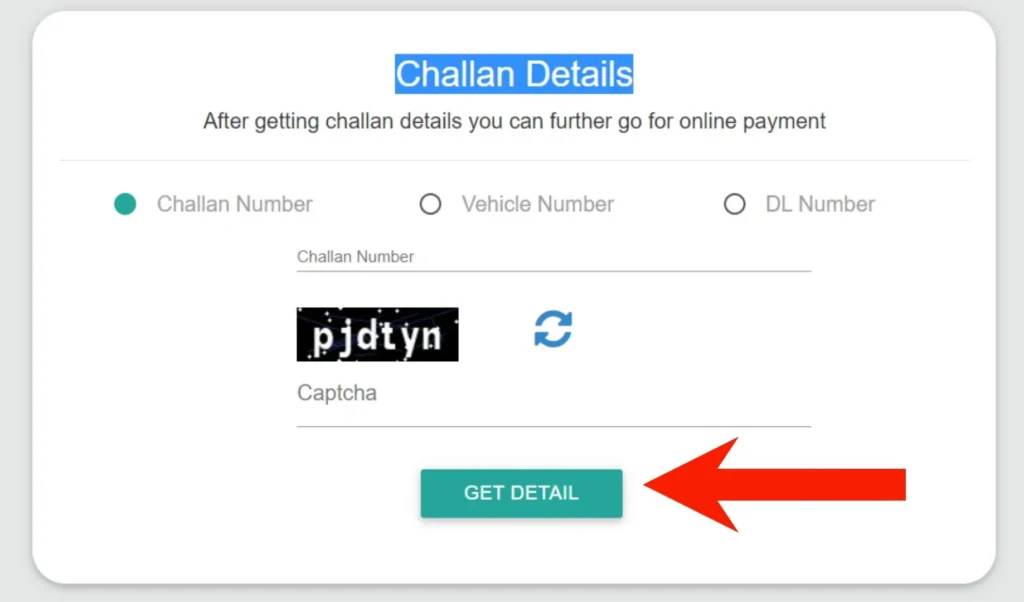 E-Challan by Challan Number